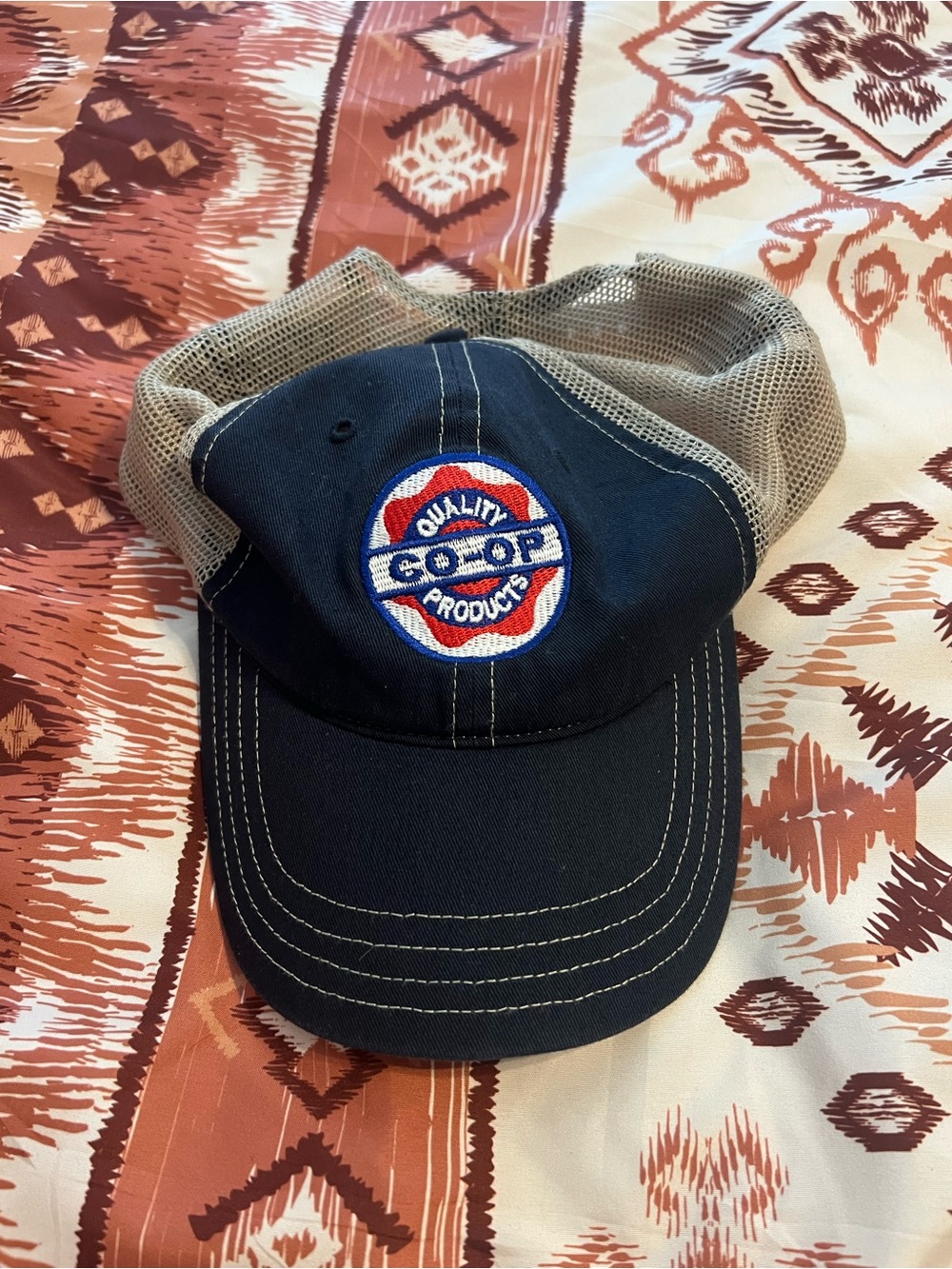 Vintage CO-OP Quality Products Navy Mesh Trucker Hat